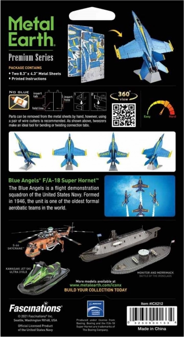 Metal Earth 3D Puzzle F/A-18 Super Hornet Blue Angels