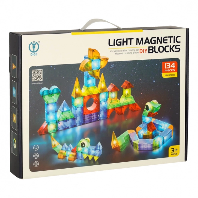 Luminous Magnetic Blocks Set 134 Pieces