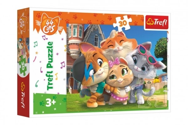 Trefl Puzzle 30 Pieces - Friendship in the Feline Kingdom: Rainbow 44 Cats