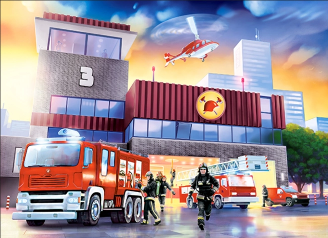 Colorful Children's Puzzle - Fire Station