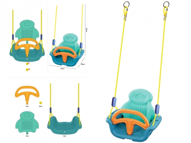 Comfortable Child Swing with Backrest and Barrier