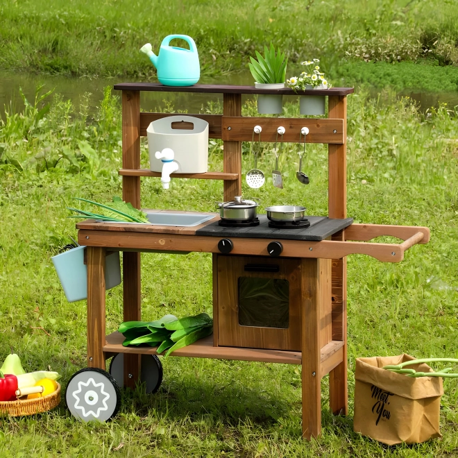 Outdoor Mud Kitchen For Children With Accessories