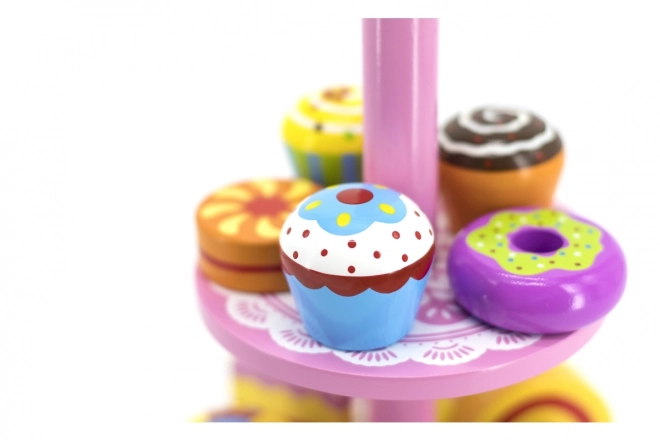 Wooden Dessert Play Set with Stand