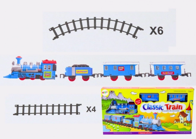 Train Set with 3 Carriages with Light and Sound Effects