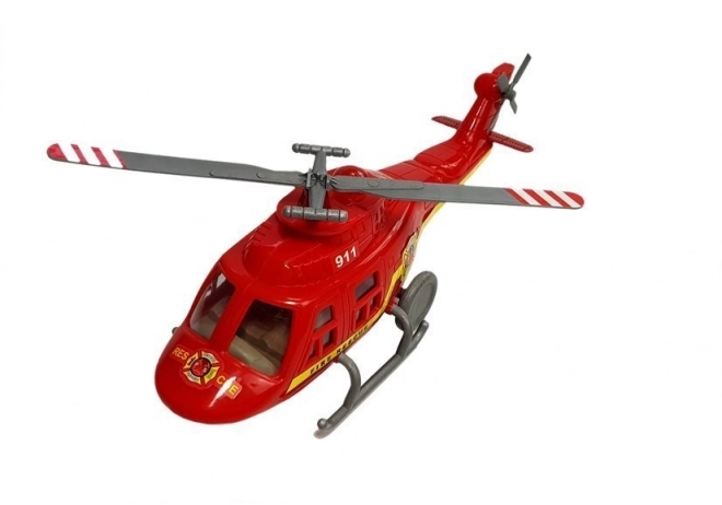 Fire Station Vehicle Set with Helicopter and Motorcycle