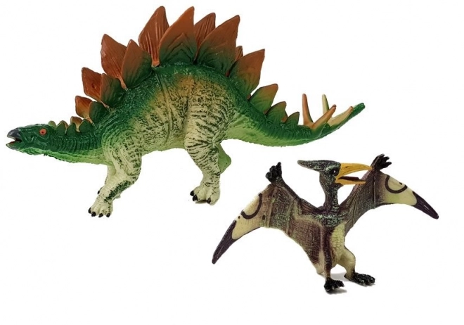 Dinosaur Figurine Set: Stegosaurus and Pteranodon