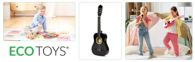 Large Wooden Children's Guitar with 6 Strings by Ecotoys