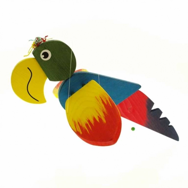 Large Wooden Hanging Parrot Decoration