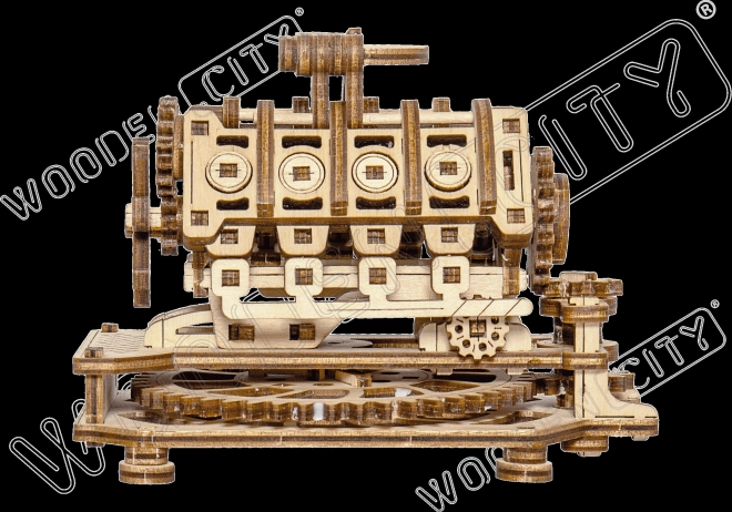 Wooden 3D Puzzle V8 Engine