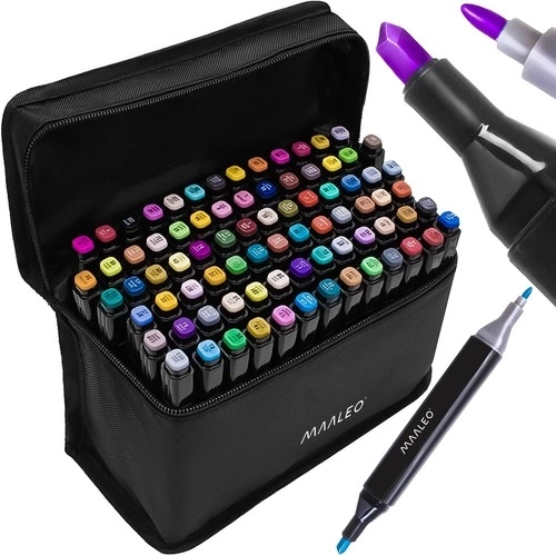 Dual Tip Alcohol Markers Set with Bag and Organizer