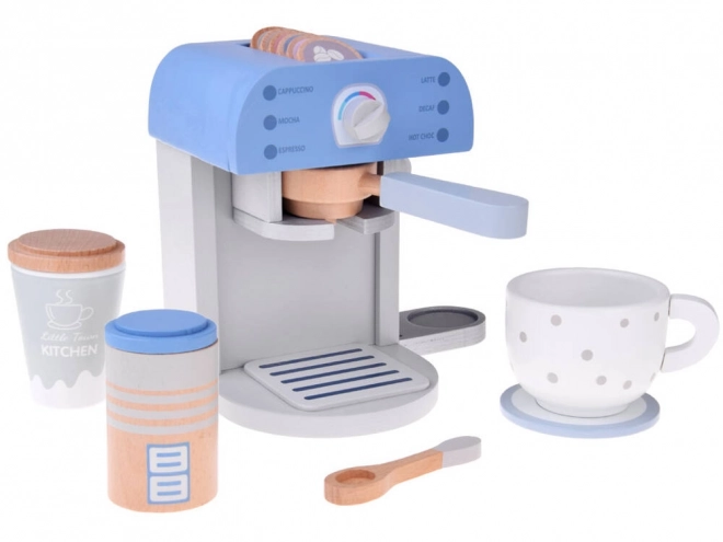 Wooden Blue Coffee Maker Toy with Cup