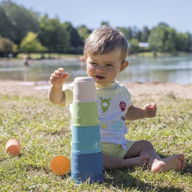 Smoby zöld bioplasztik játékkészlet - hajó, torony, formaválogató