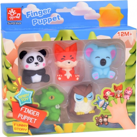 Burattini da dita in gomma animali dello ZOO - set di 5 figurine