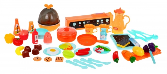 Stylish Blue Kids Kitchen Set with Interactive Features