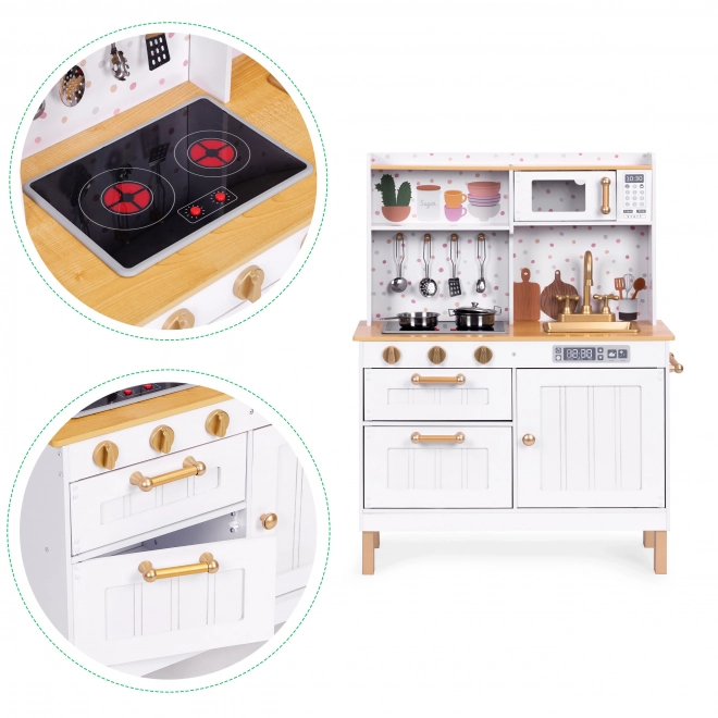 Wooden Play Kitchen with Sounds and LED