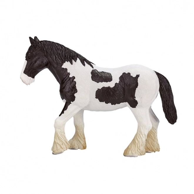 Black and White Clydesdale Horse Figurine