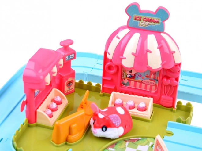 Interactive Hamster Track Ice Cream Parlor Playset