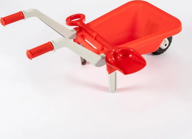DOLONI Plastic Wheelbarrow with Shovel - Red