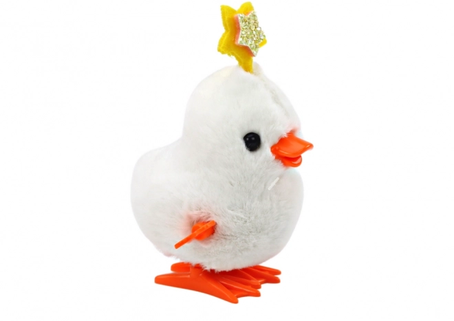 Wind-up Jumping White Chicken with Star