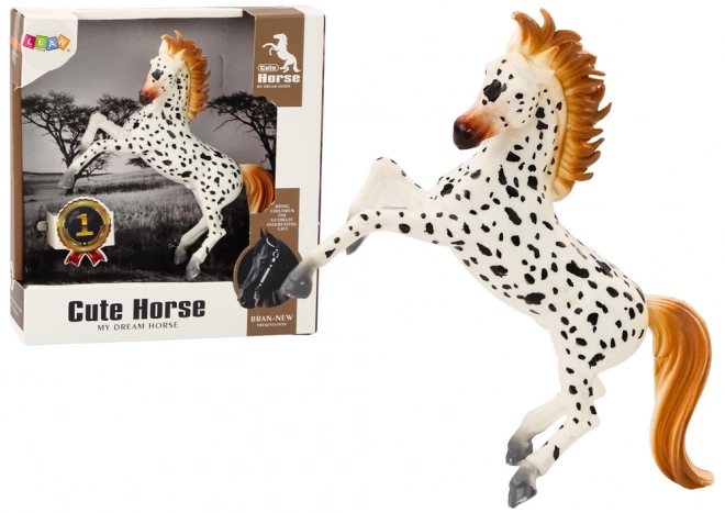 White Spotted Standing Horse Figurine