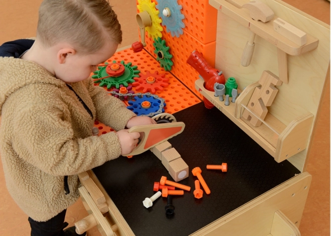 Wooden Workshop Table XXL Montessori STEM with Tools and Accessories Masterkidz
