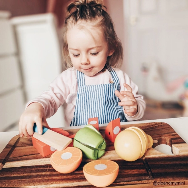 Wooden Cutting Fruit Set with Apron