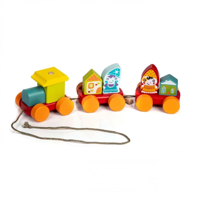 Cubika Wooden Pull-Along Train Set