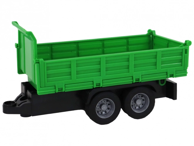 Friction Powered Green Crane Truck with Trailer and Sound