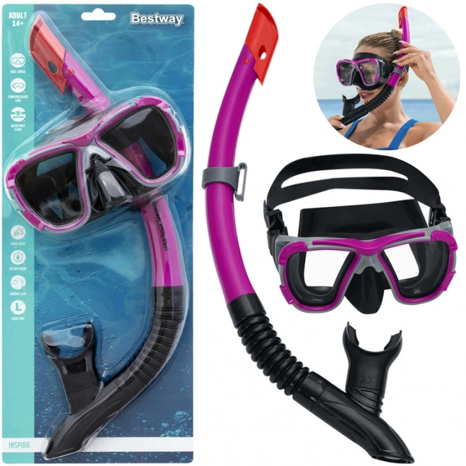 Diving Snorkel Set for Kids and Adults – red