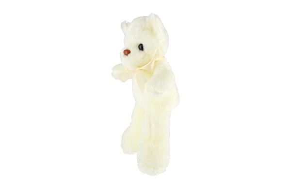 Plush Teddy Bear with Bow 30cm White