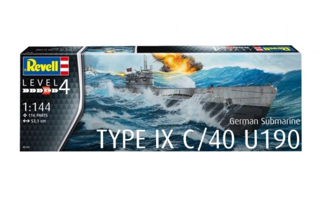 German Submarine Model Type IX C/40 1:144 Scale