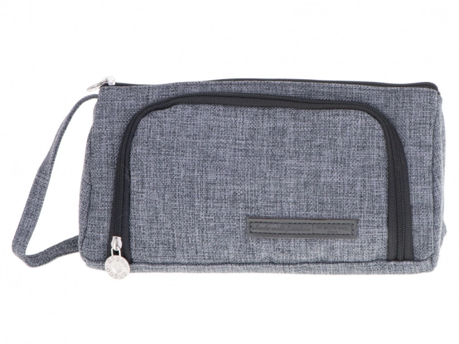 Double Compartment Pen Case in Gray