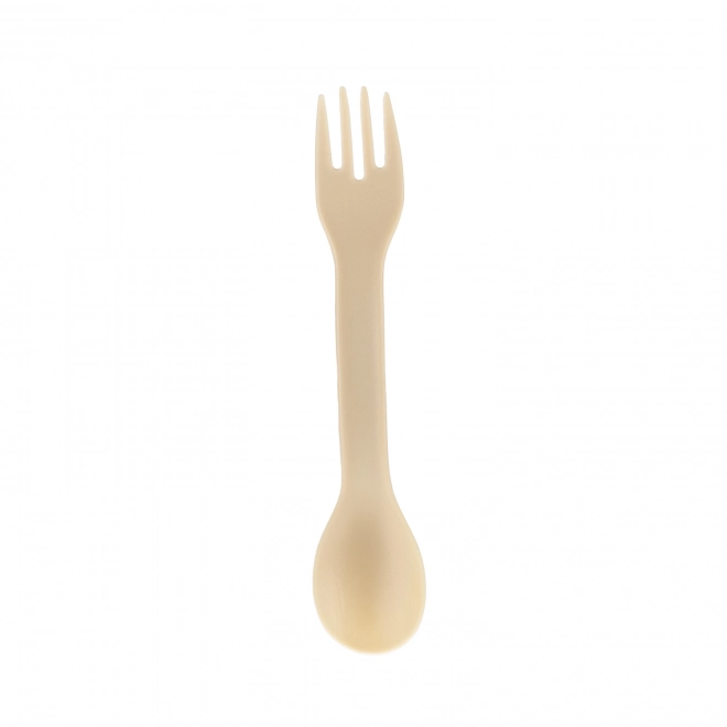 Silicone Snack Box with Cutlery Small Sand Beige