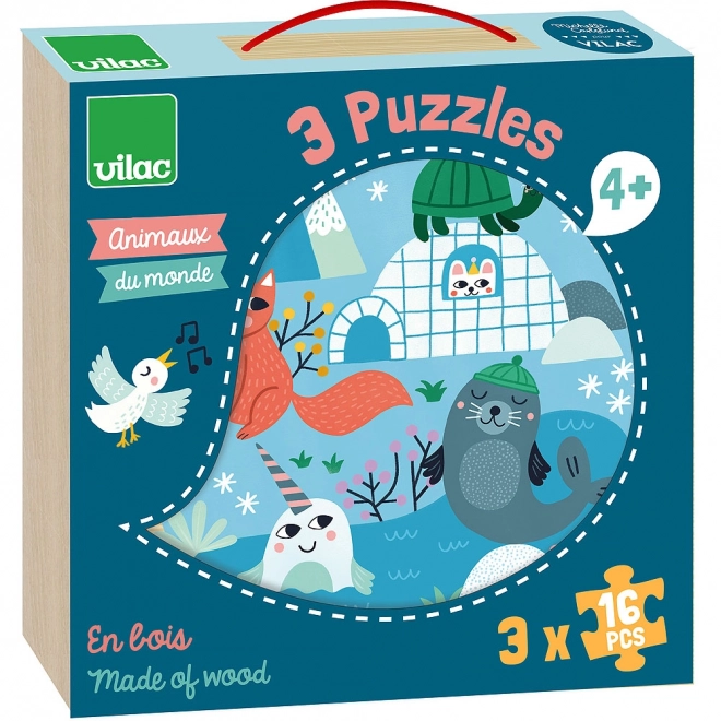 Wooden World Animals Puzzle by Vilac