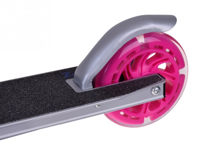 Foldable Children's Scooter with Light-Up Wheels – Pink