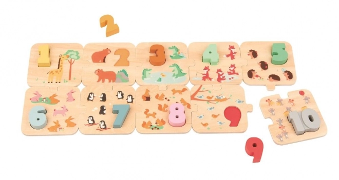 Wooden Animal Counting Puzzle Montessori