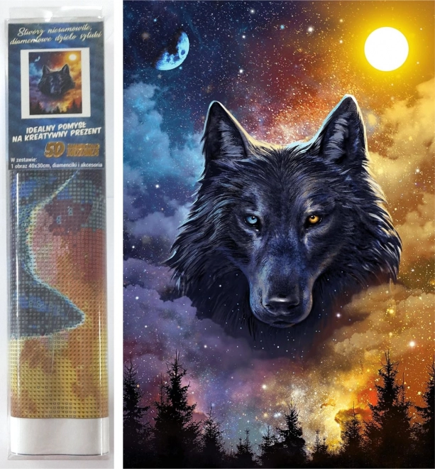 Diamond Painting Dark Wolf 30x40cm