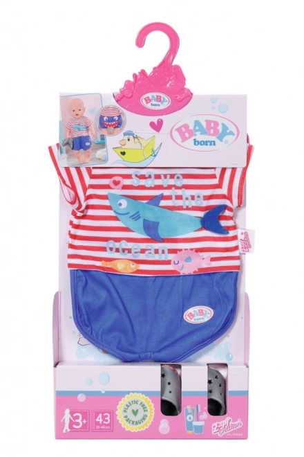 Baby Born Bath Pajamas with Shoes in Blue for 43cm Dolls