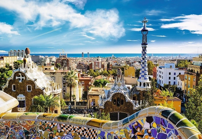 Ikonikus Park Güell motívum Barcelonában
