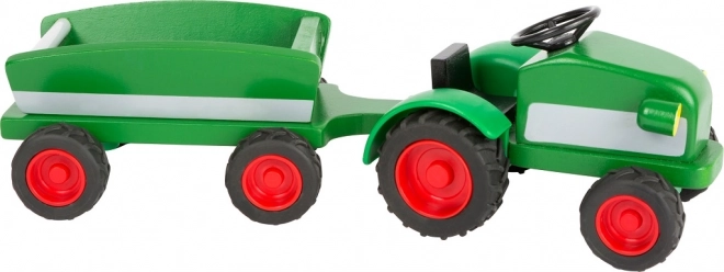 Wooden Tractor with Trailer Green