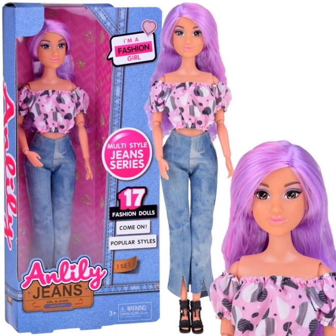 Anlily Doll with Long Pastel Hair and Jeans