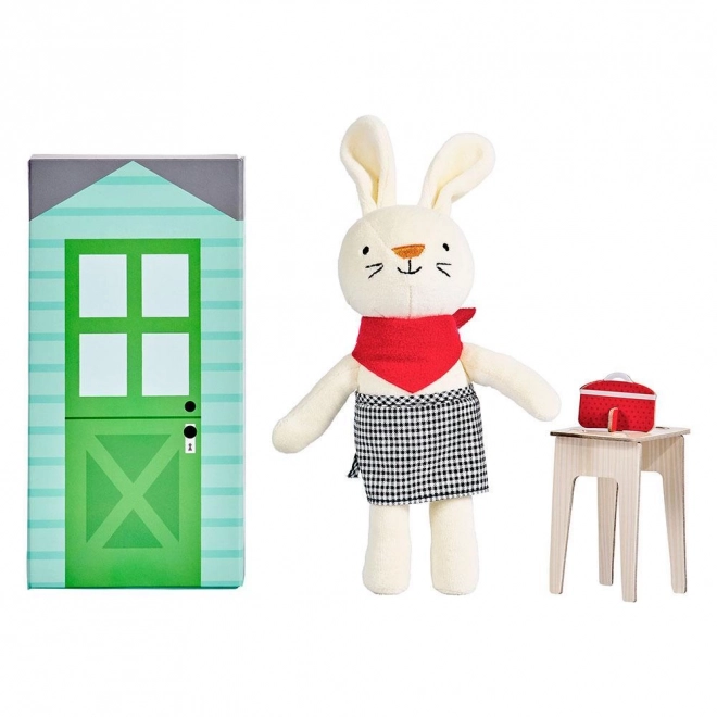 Petit Collage Plush Rabbit in the Kitchen