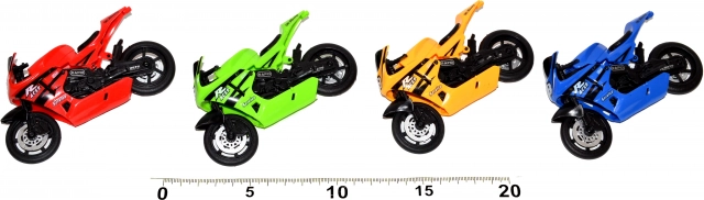 Moto da corsa 11 cm con ruote libere