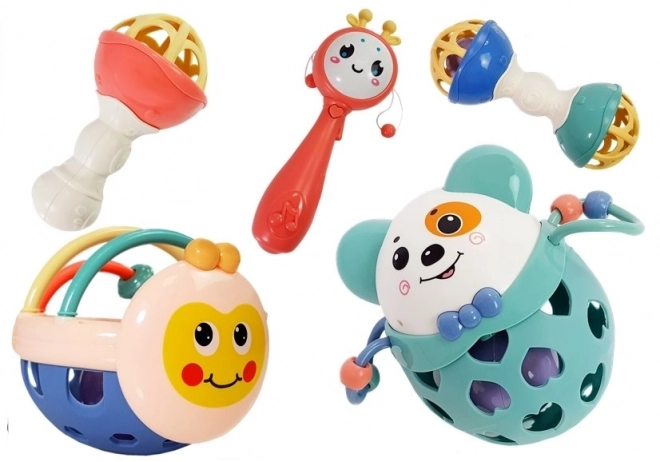 Soft Baby Rattle and Teether Set