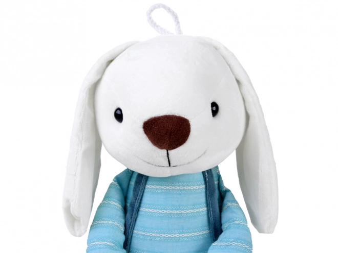 Plush Rabbit in Overalls Toy – light blue