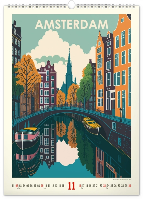 Wall calendar travel posters - world cities 2025