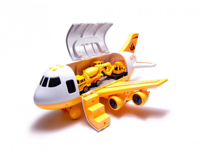 Construction Transport Airplane with Vehicles Set