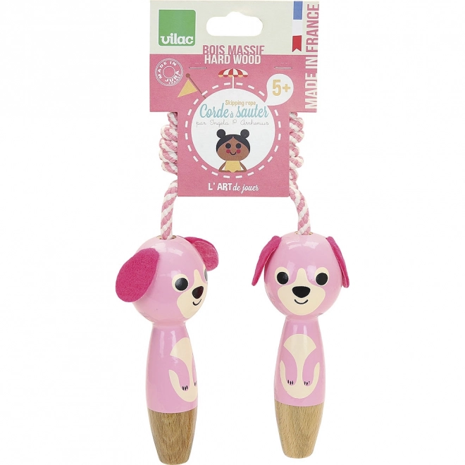 Vilac Jump Rope Pink Dog by Ingela