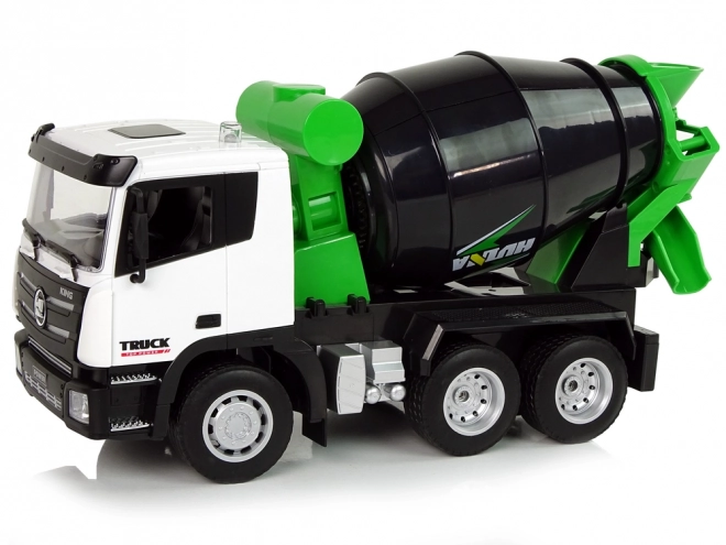 Remote Controlled Cement Mixer 1:18 Black Rotating Drum