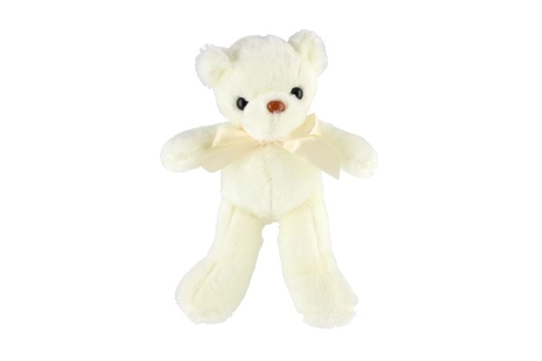 Plush Teddy Bear with Bow 30cm White